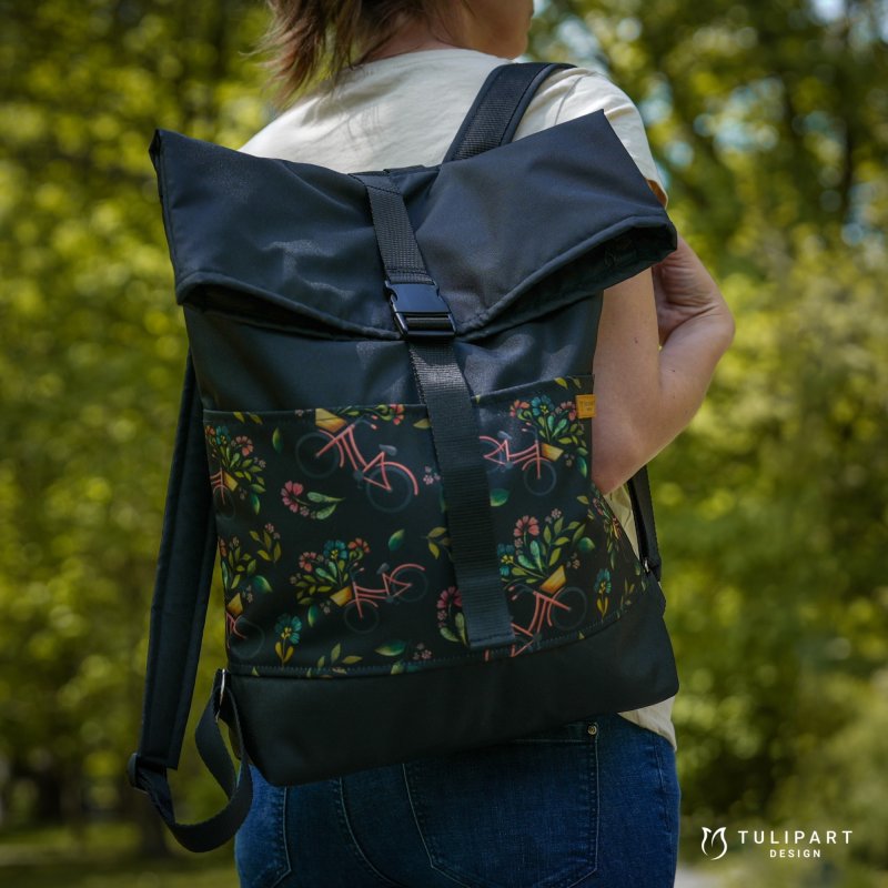 Rolltop vízálló textil hátizsák