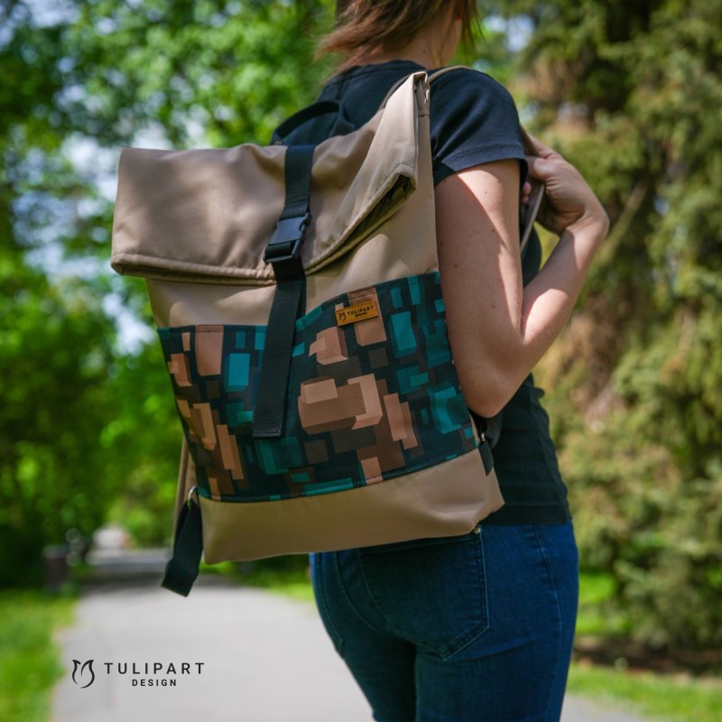 Rolltop vízálló textil hátizsák